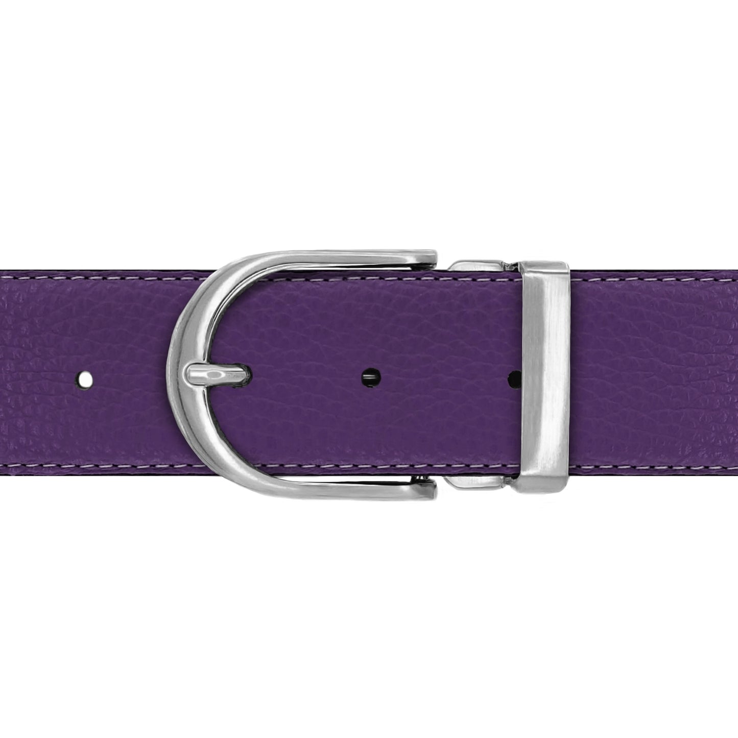 Ceinture 40 mm cuir souple violet boucle Roma mate