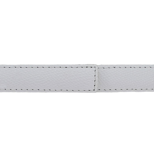 Ceinture 20 mm cuir grainé blanc boucle Paris or
