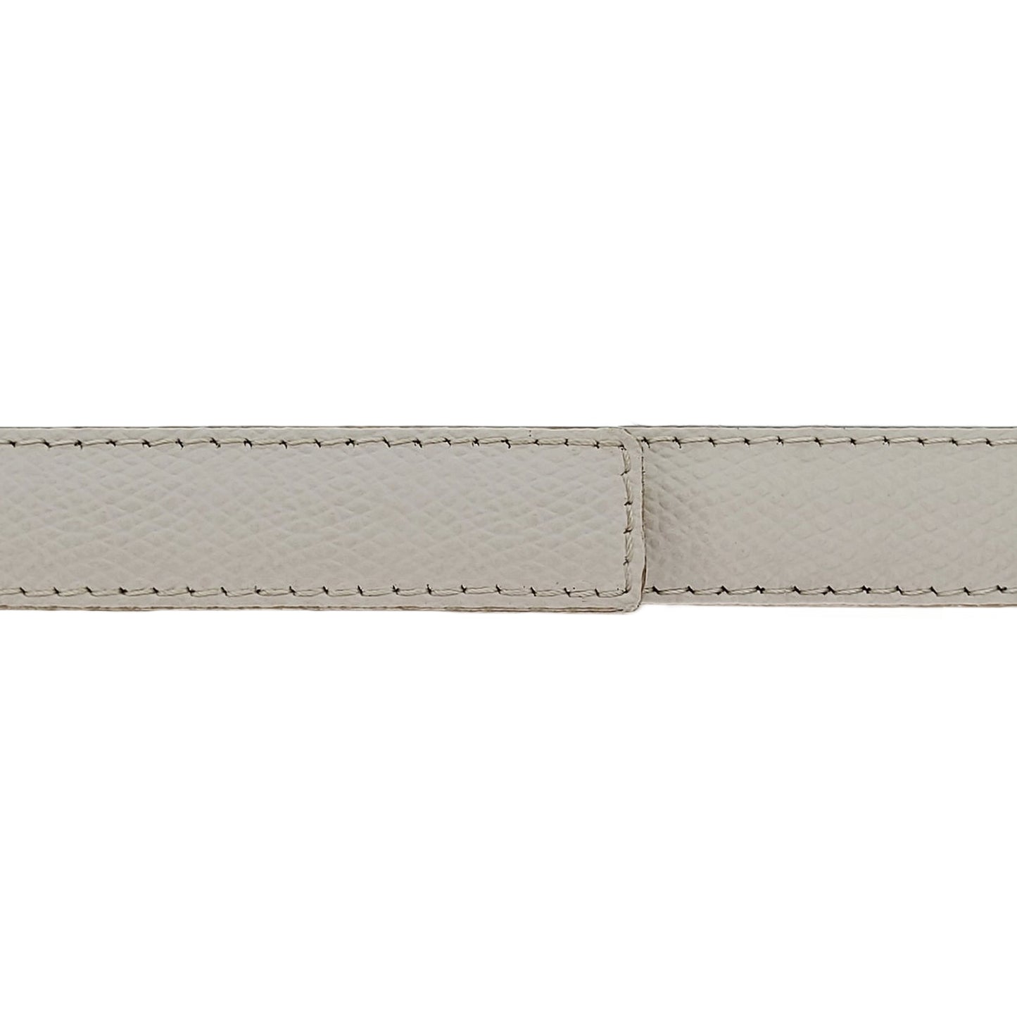 Ceinture 20 mm cuir grainé blanc cassé boucle Paris or