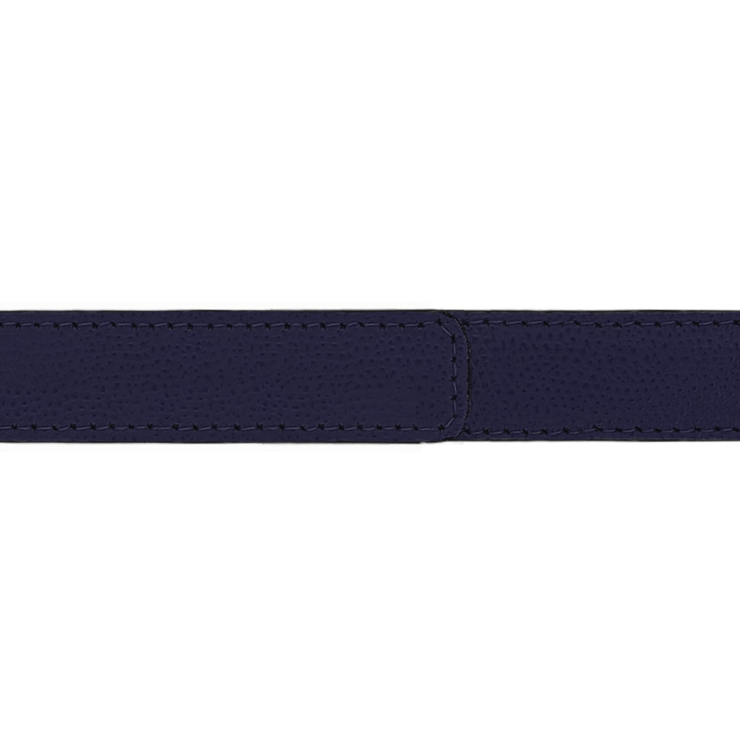 Ceinture 20 mm cuir grainé bleu marine boucle Roma argent