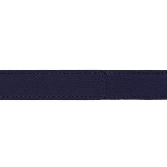 Ceinture enfant 20 mm cuir grainé bleu marine boucle Roma mate