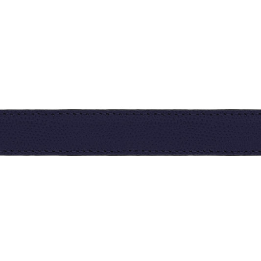 Lanière en cuir grainé bleu marine 20 mm