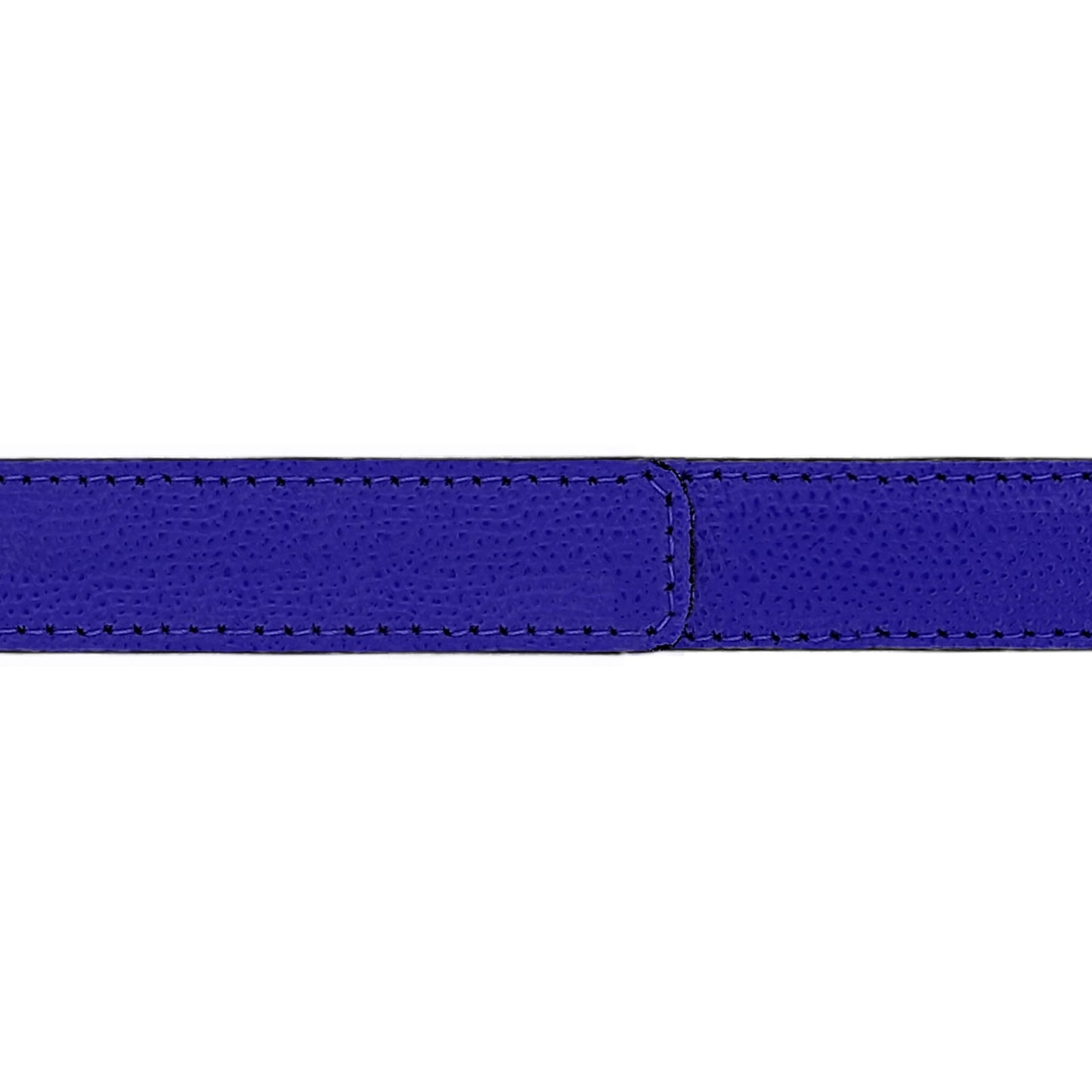 Ceinture 20 mm cuir grainé bleu roi boucle Paris or