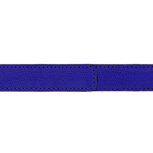 Ceinture enfant 20 mm cuir grainé bleu roi boucle Roma mate