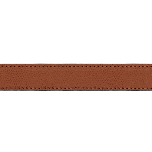 Lanière en cuir grainé cognac 20 mm