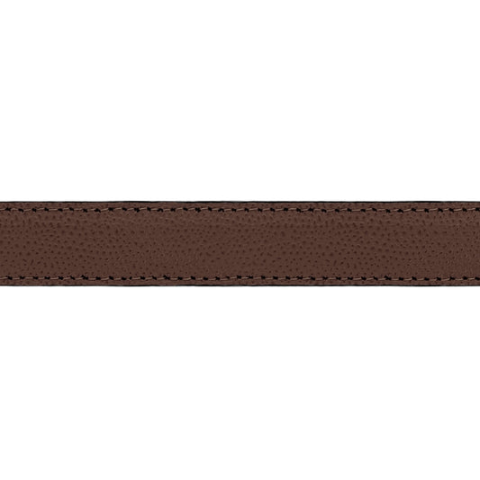 Lanière en cuir grainé marron 20 mm