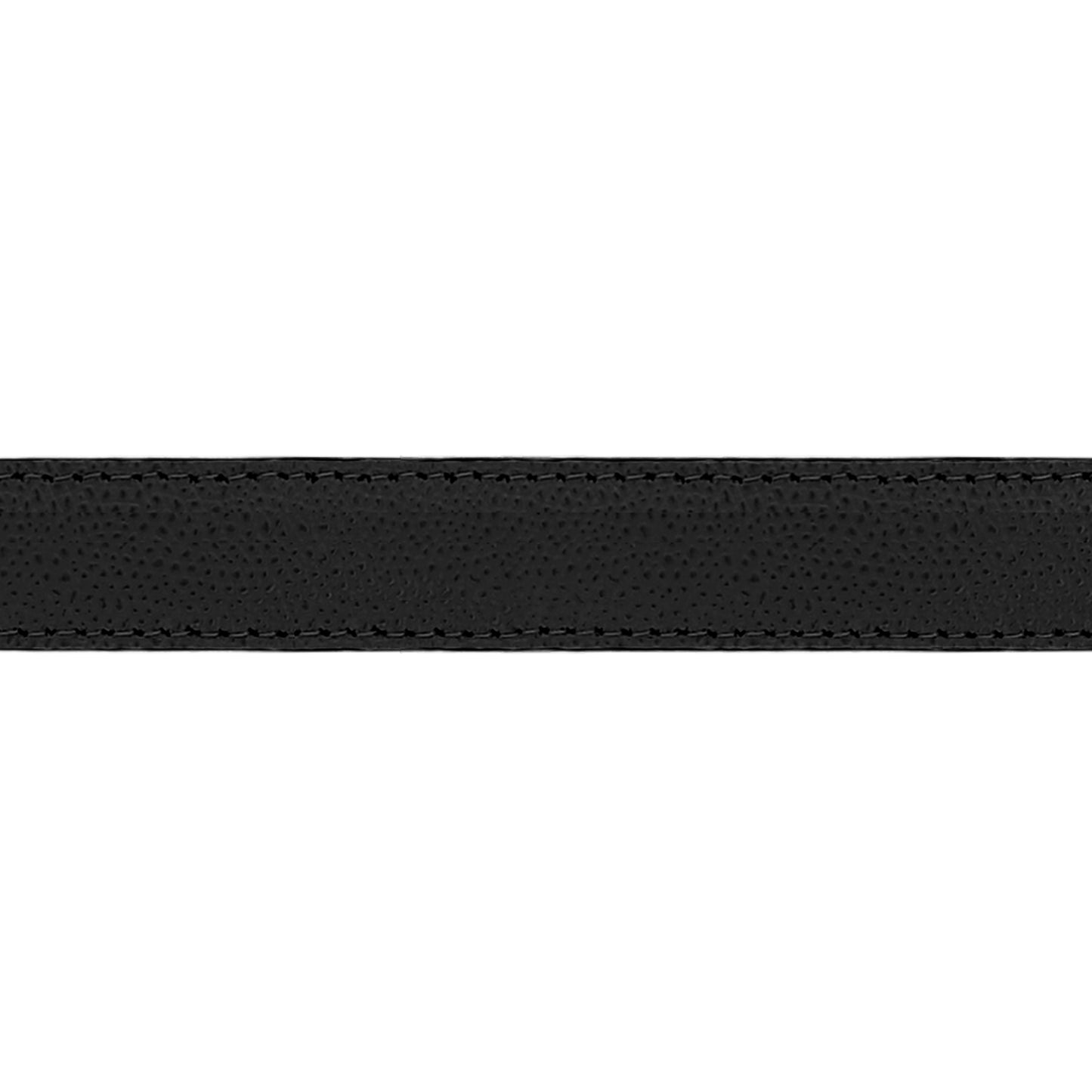Lanière en cuir grainé noir 20 mm