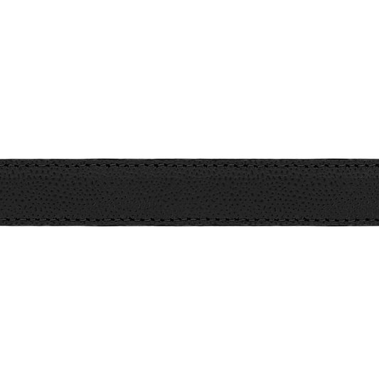 Lanière en cuir grainé noir 20 mm