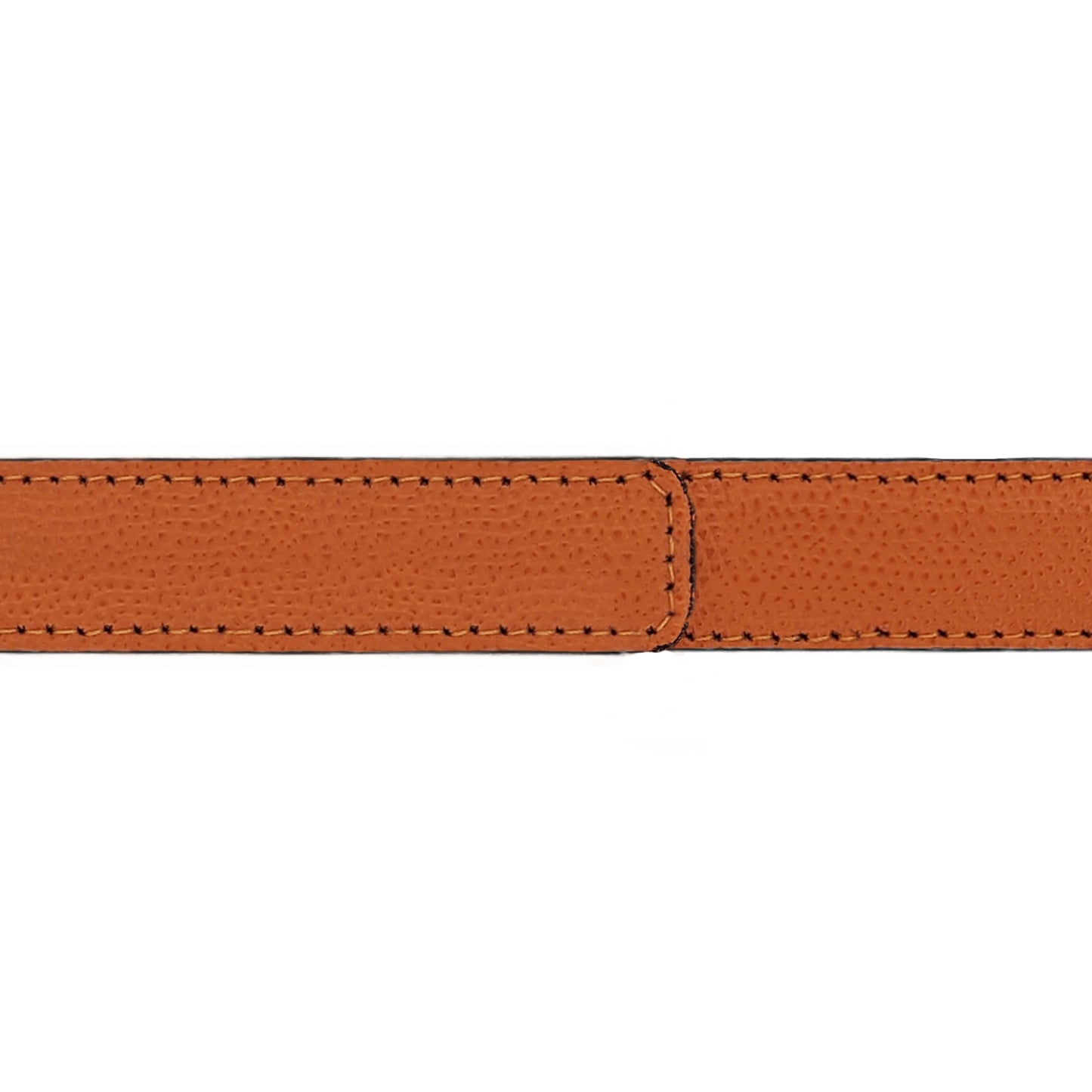 Ceinture 20 mm cuir grainé orange boucle Paris mate