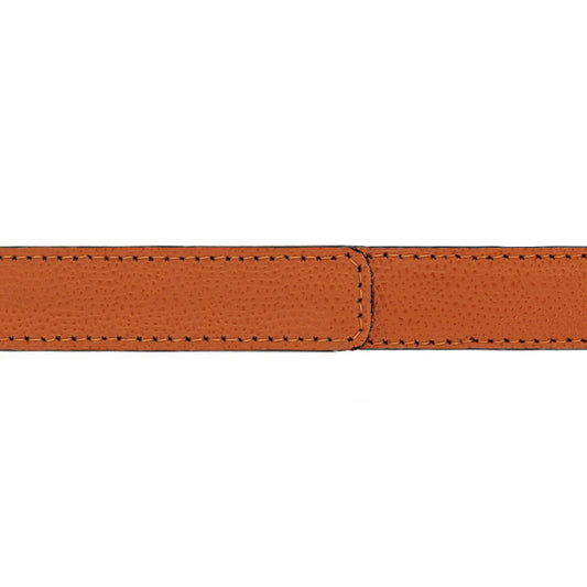 Ceinture 20 mm cuir grainé orange boucle Paris mate
