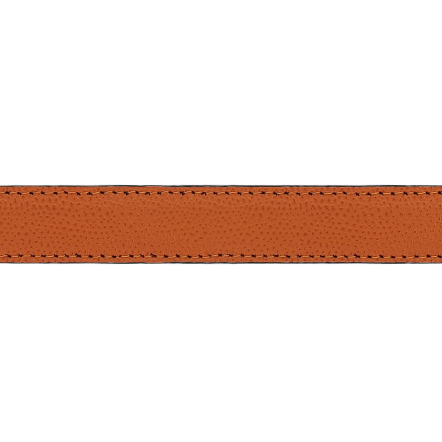 Lanière en cuir grainé orange 20 mm