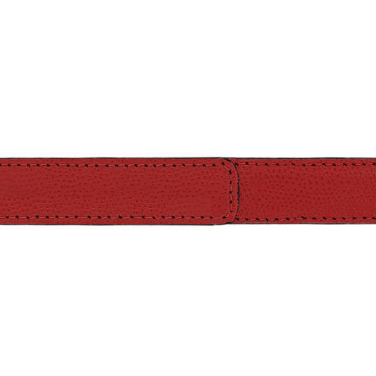 Ceinture enfant 20 mm cuir grainé rouge boucle Roma mate