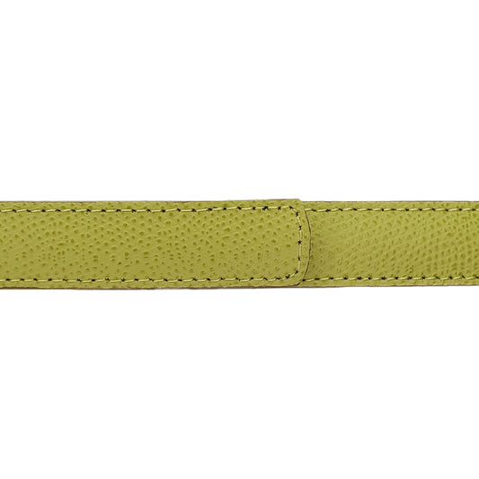 Ceinture 20 mm cuir grainé vert anis boucle Roma mate