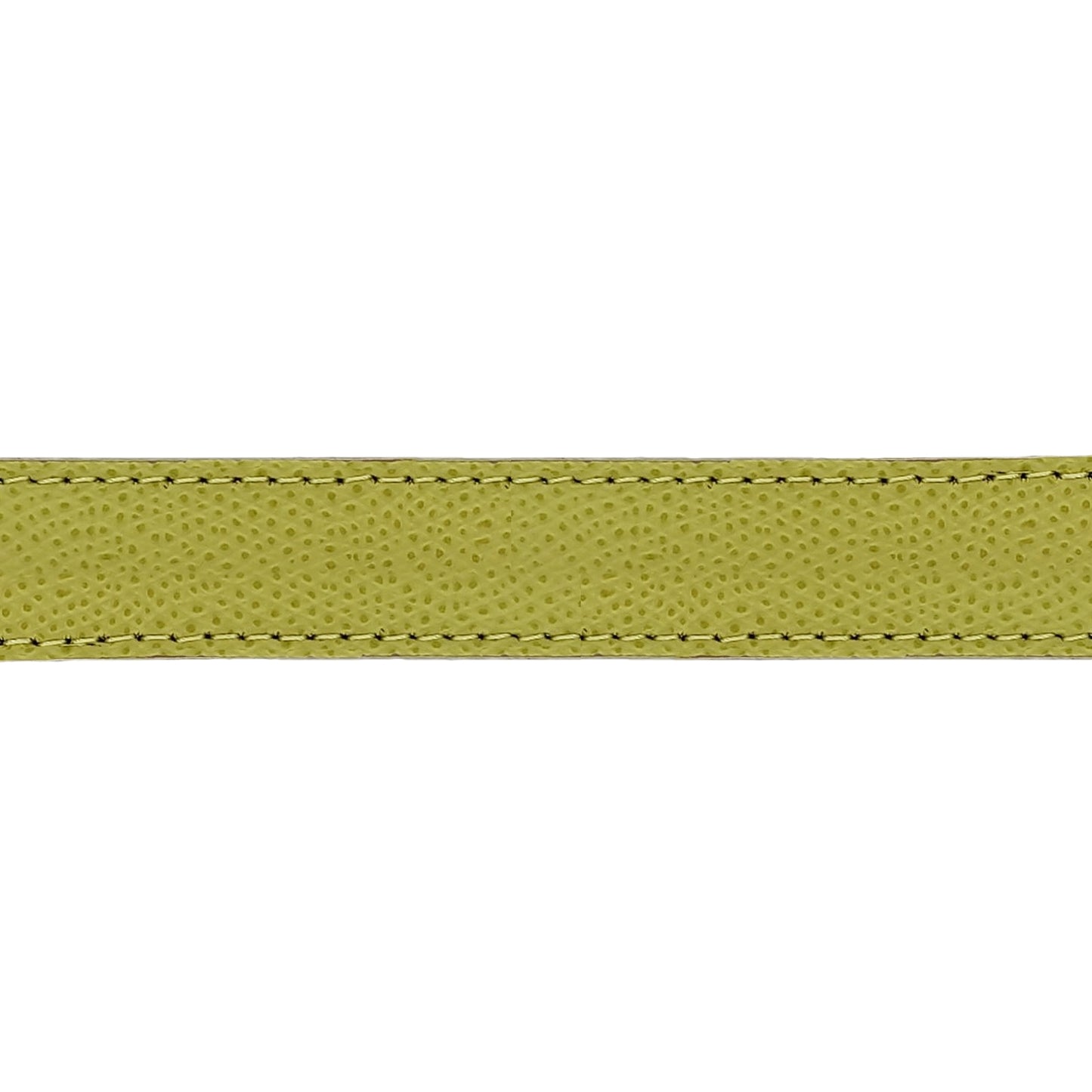 Lanière en cuir grainé vert anis 20 mm