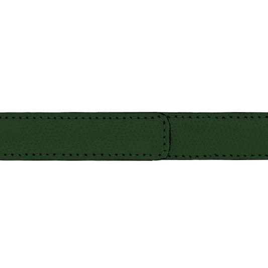 Ceinture 20 mm cuir grainé vert bouteille boucle Paris or