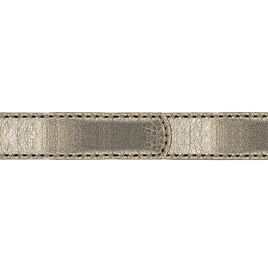 Ceinture 20 mm cuir souple or boucle Paris mate