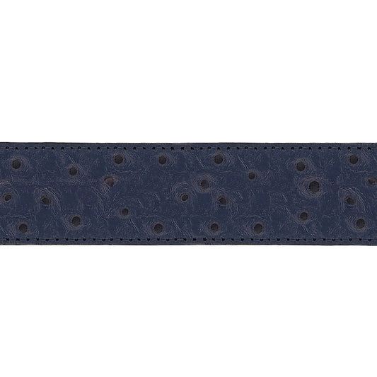 Lanière en cuir façon autruche bleu marine 30 mm