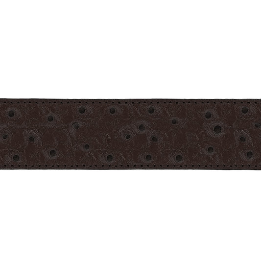 Lanière en cuir façon autruche marron 30 mm