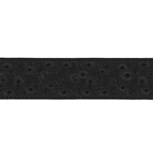 Lanière en cuir façon autruche noir 30 mm