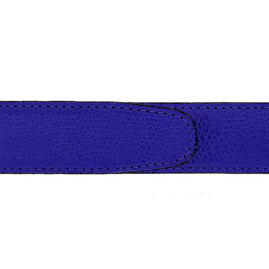 Ceinture 30 mm cuir grainé bleu roi boucle Portofino mate