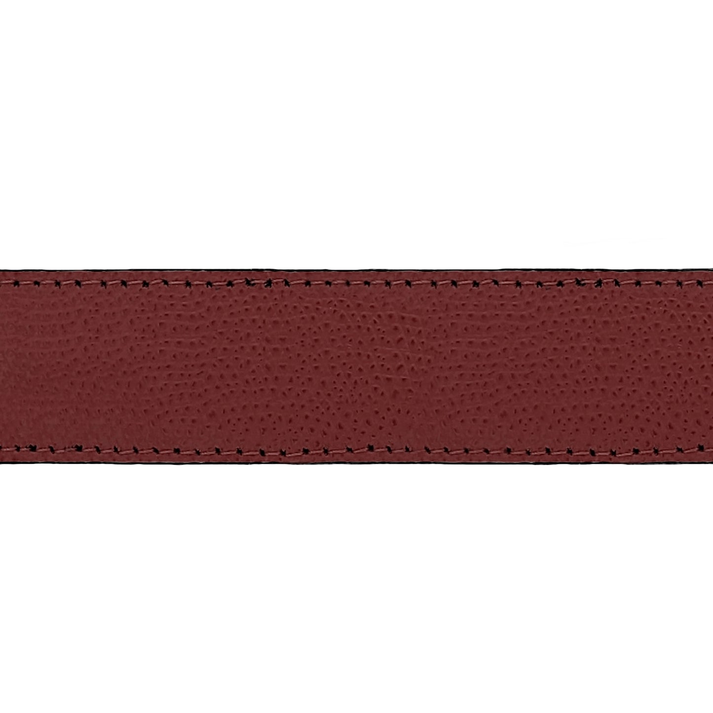 Lanière en cuir grainé bordeaux 30 mm