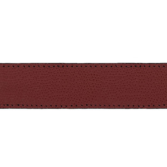 Lanière en cuir grainé bordeaux 30 mm