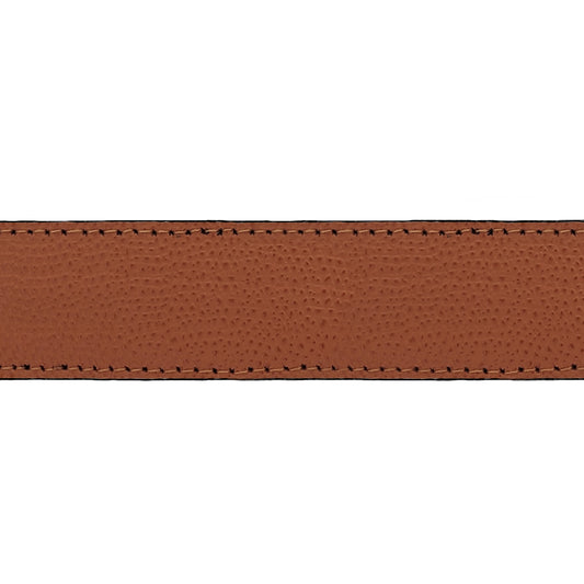 Lanière en cuir grainé cognac 30 mm
