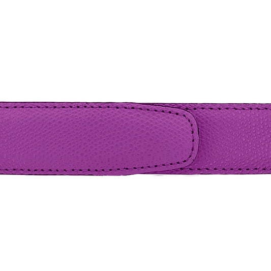 Ceinture 30 mm cuir grainé framboise boucle Roma or