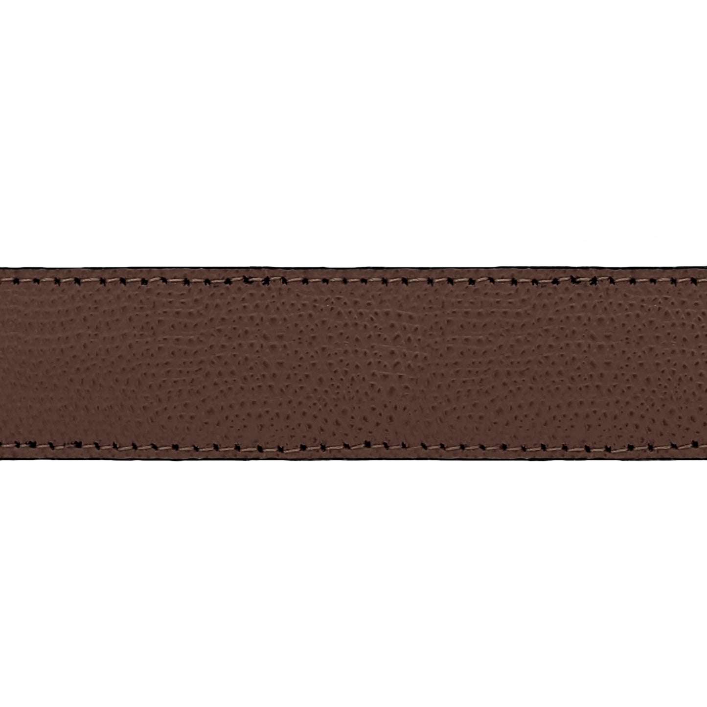 Lanière en cuir grainé marron 30 mm