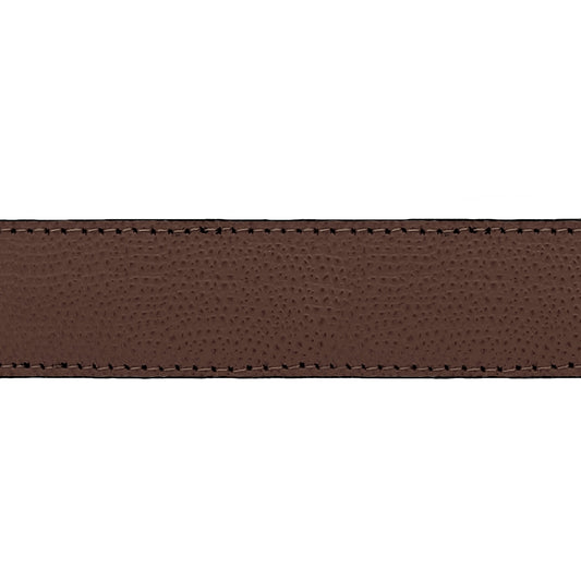 Lanière en cuir grainé marron 30 mm