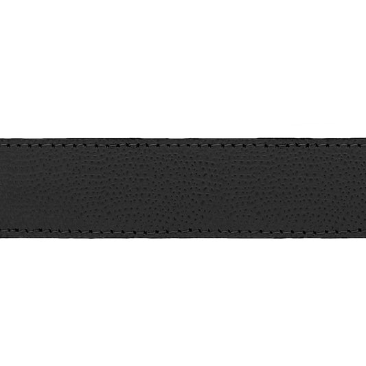 Lanière en cuir grainé noir 30 mm