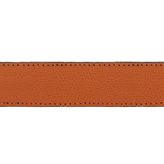 Lanière en cuir grainé orange 30 mm