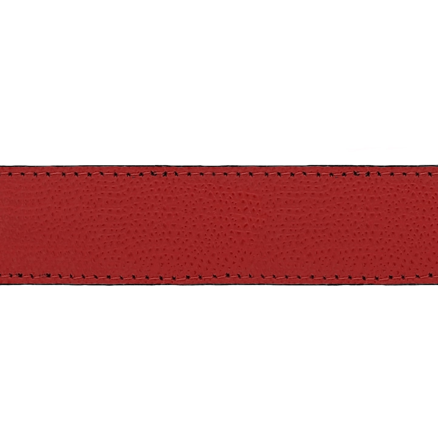 Lanière en cuir grainé rouge 30 mm