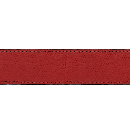Lanière en cuir grainé rouge 30 mm