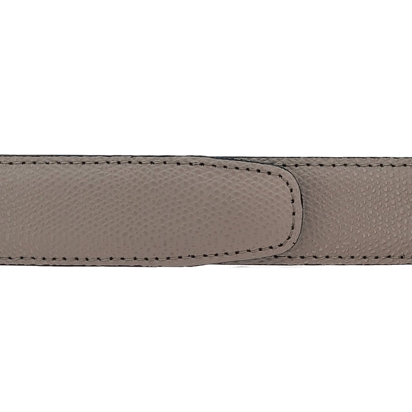 Ceinture 30 mm cuir grainé taupe boucle Portofino mate