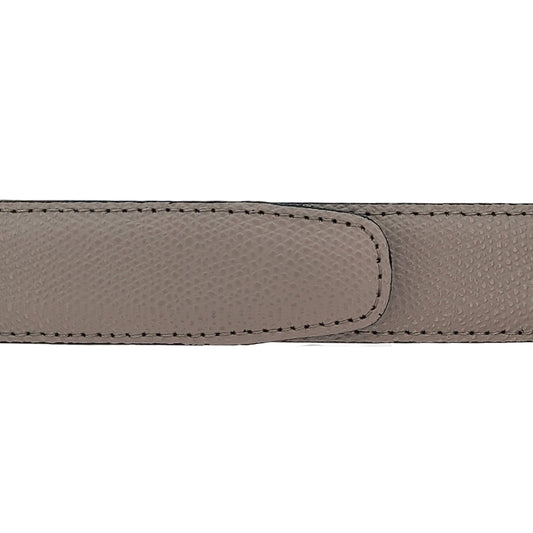 Ceinture 30 mm cuir grainé taupe boucle Côme argent