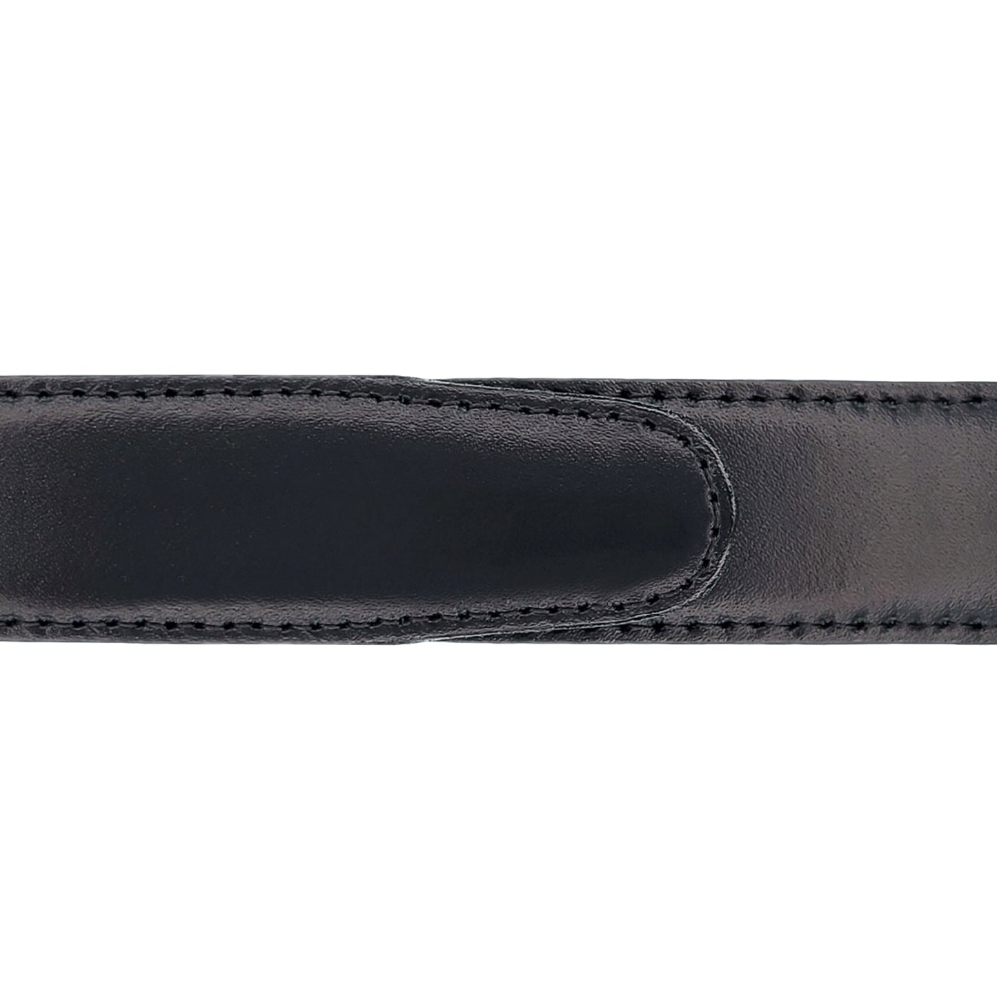 Ceinture 30 mm cuir lisse noir boucle Portofino mate