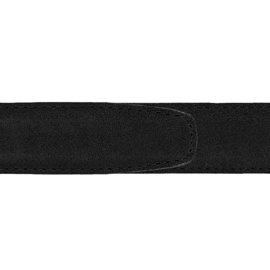 Ceinture 30 mm cuir retourné noir boucle Roma or