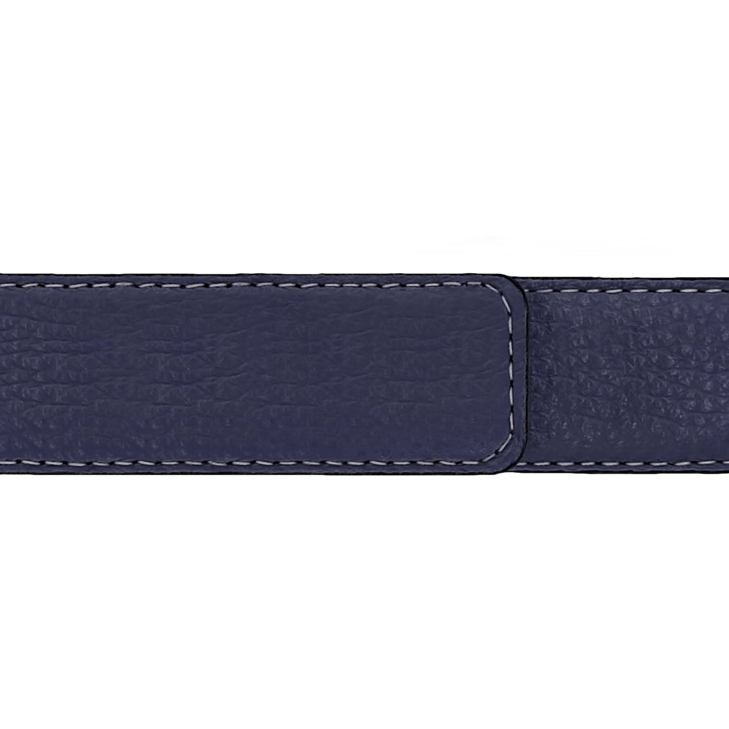 Ceinture 30 mm cuir souple bleu marine boucle Portofino or