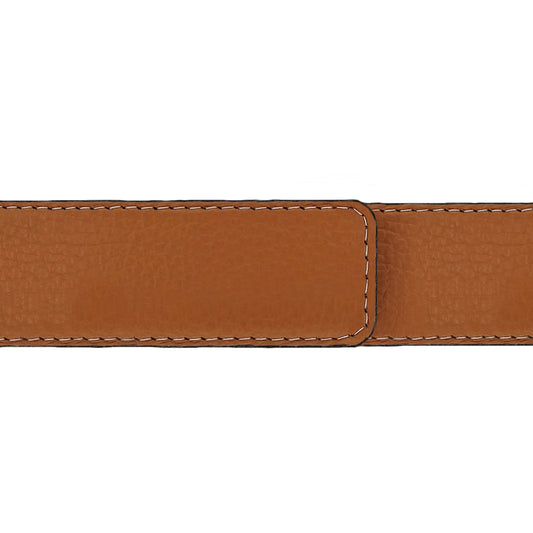 Ceinture 30 mm cuir souple cognac boucle Côme argent