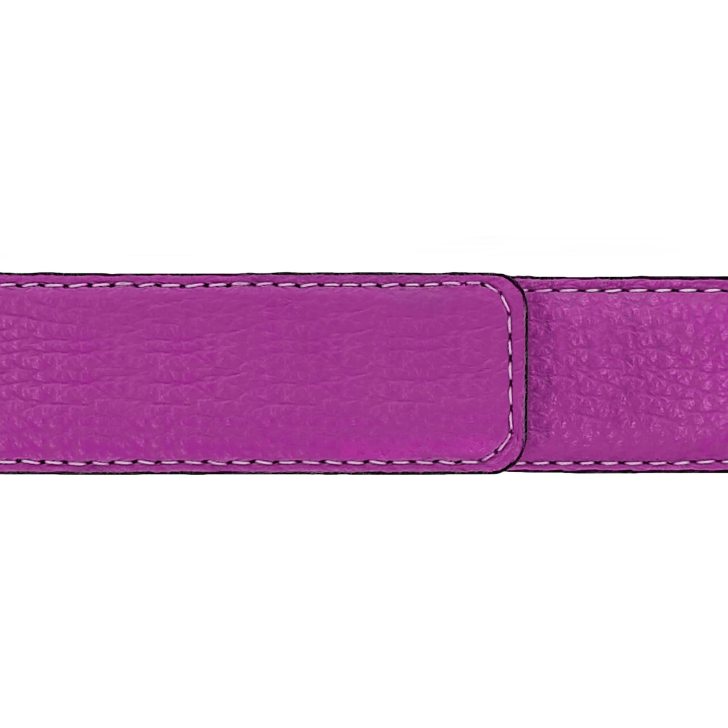 Ceinture 30 mm cuir souple framboise boucle Côme argent