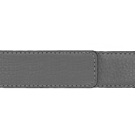 Ceinture 30 mm cuir souple gris boucle Côme argent