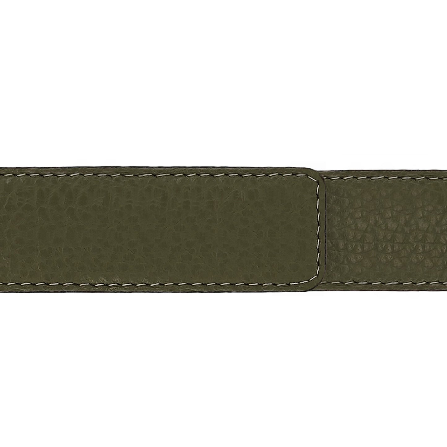 Ceinture 30 mm cuir souple kaki boucle Côme or
