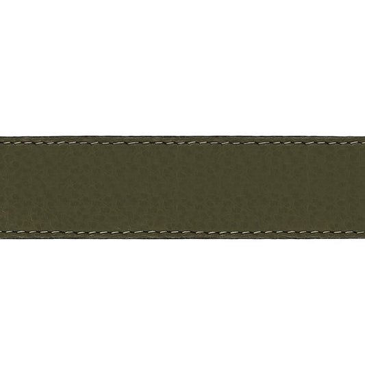 Lanière en cuir souple kaki 30 mm