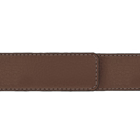 Ceinture 30 mm cuir souple marron boucle Roma or