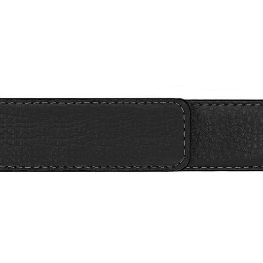 Ceinture 30 mm cuir souple noir boucle Roma or