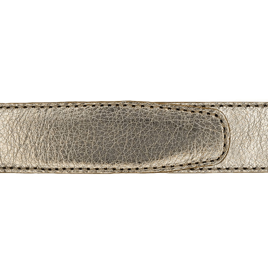 Ceinture 30 mm cuir souple or boucle Côme or