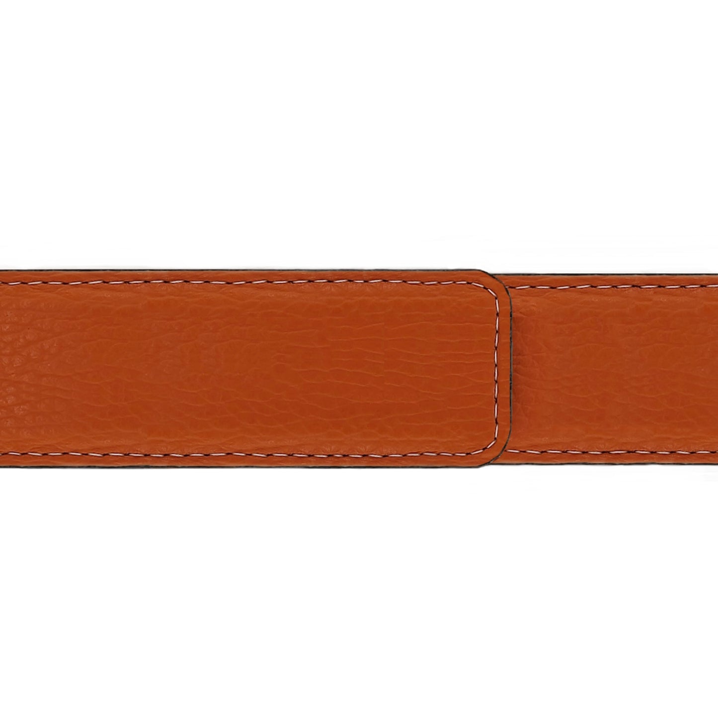 Ceinture 30 mm cuir souple orange boucle Portofino or