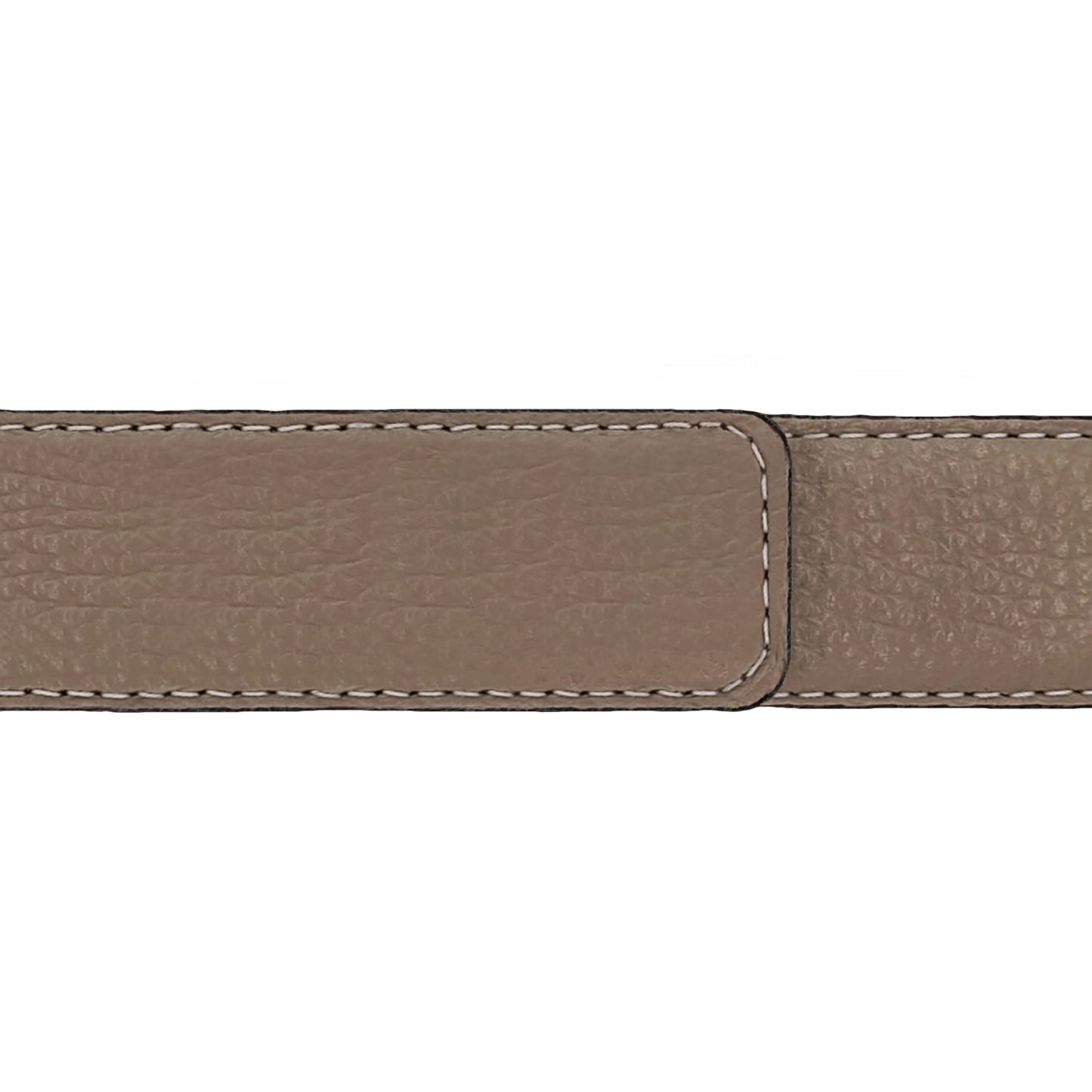 Ceinture 30 mm cuir souple taupe boucle Portofino argent