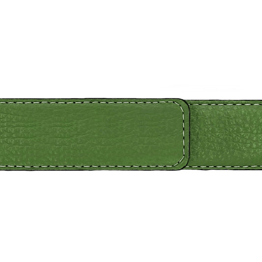Ceinture 30 mm cuir souple vert olive boucle Portofino mate